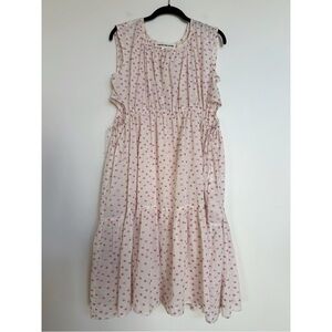 Caron Callahan Timora Cutout Dress Taupe Clipped Dot Size XS